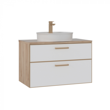 Тумба под раковину ORKA Salerno 80 белый матовый, ручки золото 3008780