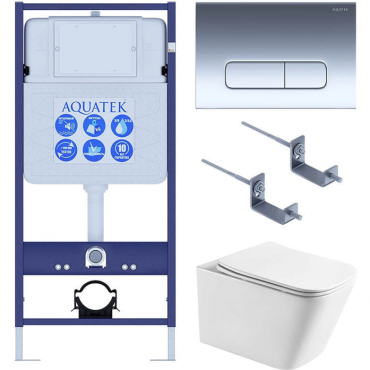 Комплект AQUATEK SET AQUATEK ЛИБРА T-016 4в1 (рама Standard INS-0000012+крепеж KKI-0000002+KDI-0000016+унитаз Либра AQ1505T-00 с сиденьем)