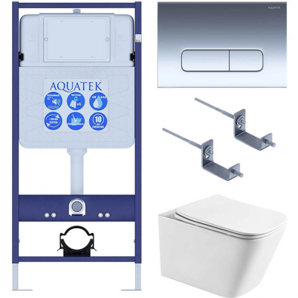 Комплект AQUATEK SET AQUATEK ЛИБРА T-016 4в1 (рама Standard INS-0000012+крепеж KKI-0000002+KDI-0000016+унитаз Либра AQ1505T-00 с сиденьем)