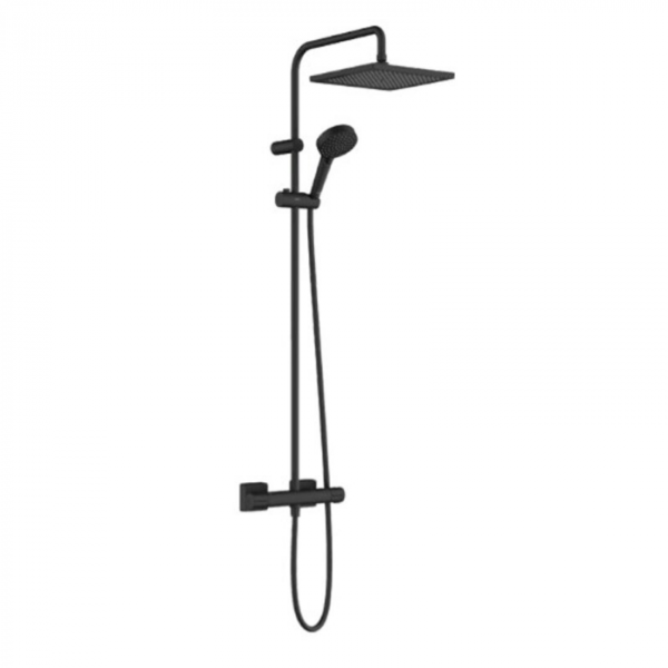 Душевая система с термостатом Hansgrohe Vernis Shape Showerpipe 240 26429670 черный матовый