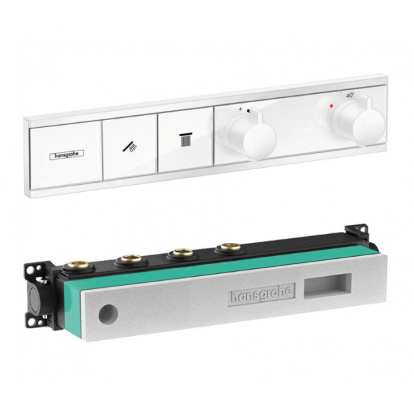 Термостат для душа Hansgrohe RainSelect 15380700S (15380700+15310180) матовый белый