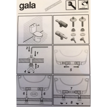 Комплект петель для установки сиденья с механизмом плавного опускания Gala Elia 5384200