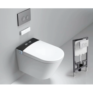 Электронный унитаз-биде подвесной с инсталляцией и черной матовой кнопкой Timo ТЕ-751B Электронный унитаз-биде подвесной с инсталляцией и черной матовой кнопкой Timo ТЕ-751B