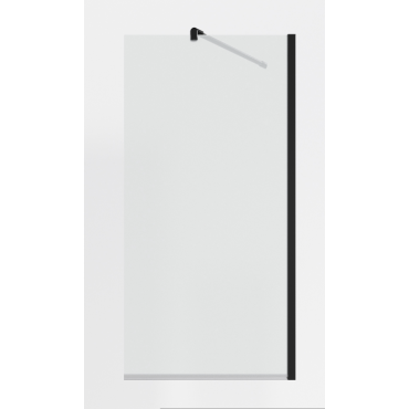 Шторка для ванны Timo TC-80/03C-8 в узком профиле черный 1400*800 стекло прозрачное T25