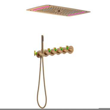 Душевая система встроенная с термостатом Timo Saona SX-2319/19SM розовое золото