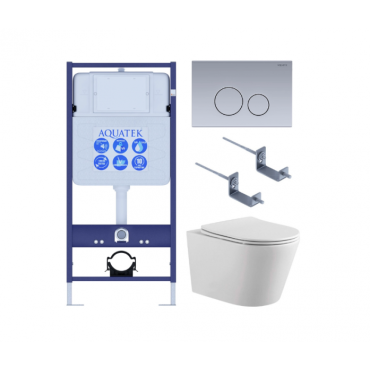 Комплект AQUATEK SET AQUATEK ВЕГА-1905-036 (рама Standard INS-0000012 с клавишей KDI-0000036 и крепежом KKI-0000002+унитаз Вега AQ1905-00 с сиденьем)