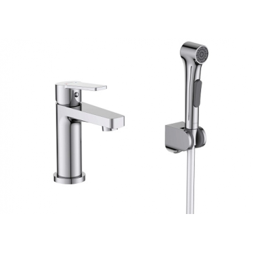 Смеситель для раковины с гигиеническим ручным душем AQUATEK Лугано AQ1712CR хром