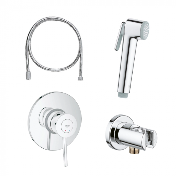 Гигиенический душ со смесителем GROHE BauClassic 129186 хром