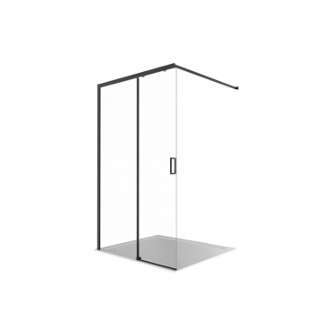 Душевая перегородка с держателем AQUATEK Walk In 120 см AQ.WISL.120.1BL черный матовый/стекло прозрачное