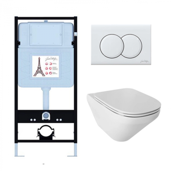 Унитаз c инсталляцией и клавишей смыва Jacob Delafon Modern Life E21775RU-00 (E36495-NF+E36496-00+E77725+E77168)