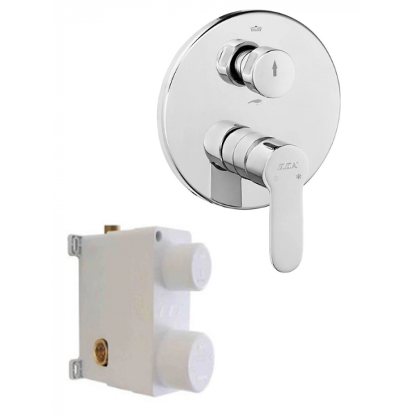 Смеситель для ванны со скрытой частью E.C.A. Nita 102167208EX-YDE+102166201EX хром