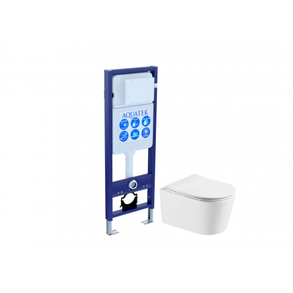 Комплект AQUATEK SET AQUATEK ОБЕРОН T INS-017 (рама Standard INS-0000017 (без клавиши и крепежа)+унитаз Оберон AQ1365T-00 с сиденьем)