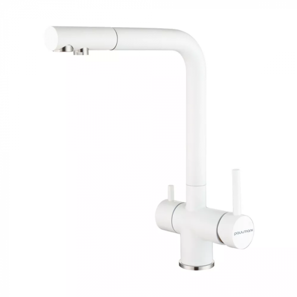 Смеситель для кухни Paulmark Skalen Sk213020-WH белый матовый