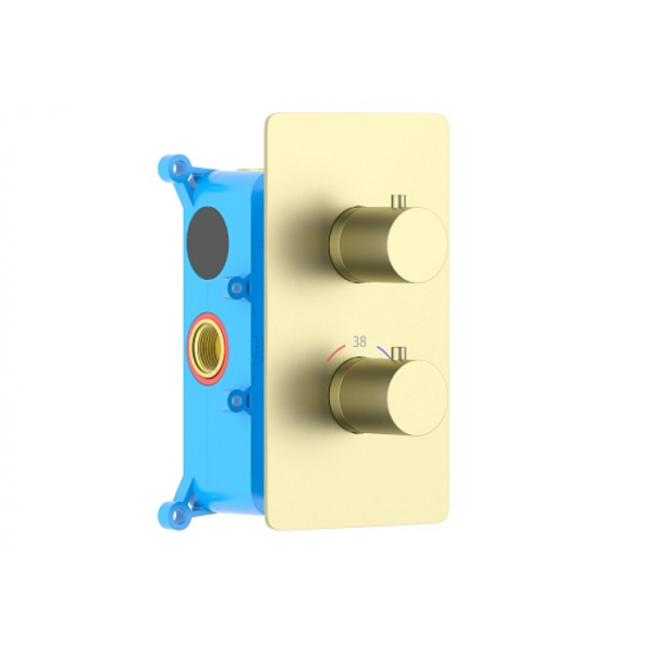 Термостатический смеситель для душа AQUATEK Европа AQ1391BG золото шлифованное