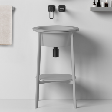 Консоль с керамической раковиной Abber Bequem AC2130MG серый матовый Консоль с керамической раковиной Abber Bequem AC2130MG серый матовый