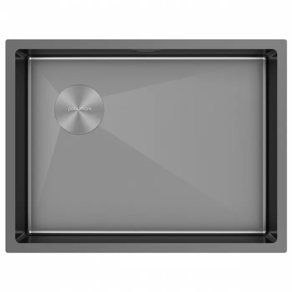 Кухонная мойка Paulmark Мойка нерж. сталь NEXT-SKEW 58-L UNI, PM885844-L-GM, вороненая сталь,580х440мм, Paulmark