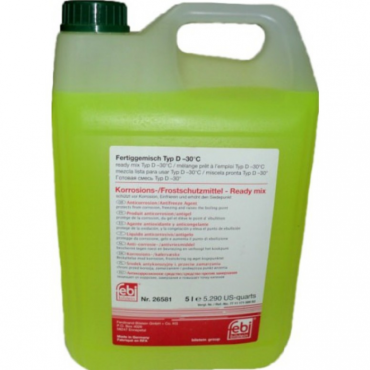 Антифриз FEBI G11 Ready Mix Typ D готовый -30C желтый 5л 26581 Антифриз FEBI G11 Ready Mix Typ D готовый -30C желтый 5л 26581