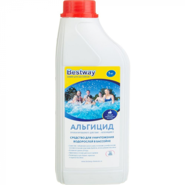 Средство для борьбы с водорослями Bestwаy Chemicals Концентрат непенящийся Bestwаy Chemicals Альгицид флакон 1 л B1909209