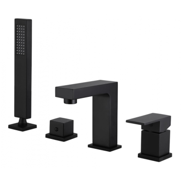 Смеситель на борт ванны Abber Daheim AF8213B черный матовый