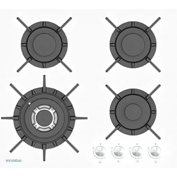 Газовая варочная поверхность Hyundai HHG 6437 WG белый