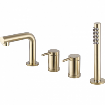 Смеситель на борт ванны Abber Emotion AF8813G золото матовое Смеситель на борт ванны Abber Emotion AF8813G золото матовое