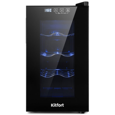 Винный шкаф Kitfort КТ-2419 черный матовый Винный шкаф Kitfort КТ-2419 черный матовый