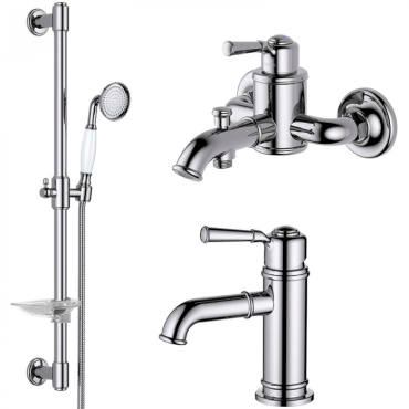 Комплект смесителей AQUATEK Классик AQ1530CR хром (AQ1510CR+AQ1540CR+AQ2020CR)