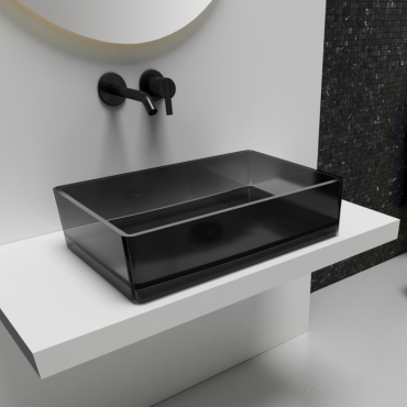 Раковина накладная прозрачная Abber Kristall AT2803Onyx