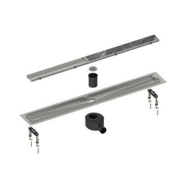 Душевой лоток Timo Drain System 700 DS230207/00 с двусторонней панелью "plate" под плитку, хром