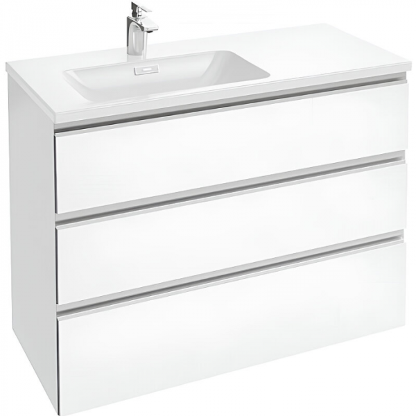 Тумба с раковиной Jacob Delafon Vox XAC112K-Z-00+EB2045-RA-G1C белый глянцевый