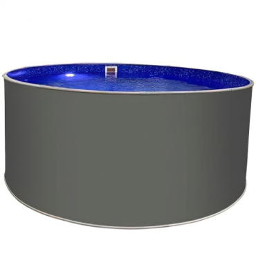 Круглый бассейн Лагуна 4,5 х 1,25 м платина RAL 7024 ТМ820/45010