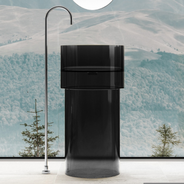 Раковина отдельностоящая прозрачная Abber Kristall AT2701Onyx черная