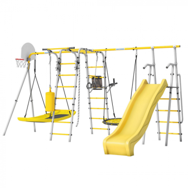Дачный комплекс Romana Fitness-PRO с горкой 1200 мм комплект №9 серый/жёлтый Дачный комплекс Romana Fitness-PRO с горкой 1200 мм комплект №9 серый/жёлтый