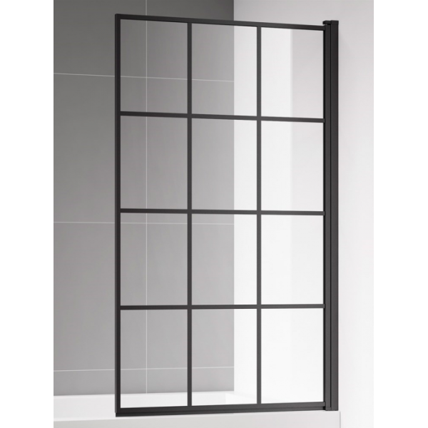 Шторка на ванну AQUAME AQM2858-R прозрачное/матовый черный