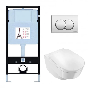 Подвесной унитаз c инсталляцией и клавишей смыва Jacob Delafon Odeon RG EDR103-CP (E36495-NF+E36496-CP+EDR102-00+E24889-00) Подвесной унитаз c инсталляцией и клавишей смыва Jacob Delafon Odeon RG EDR103-CP (E36495-NF+E36496-CP+EDR102-00+E24889-00)