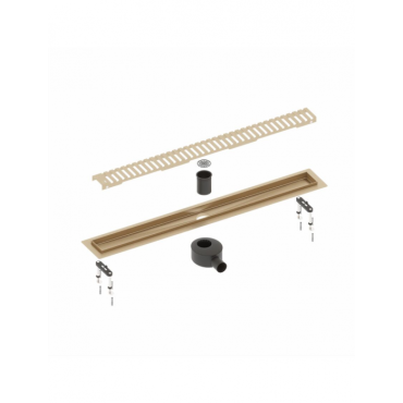 Душевой лоток Timo Drain System 700 с вставкой "lines", золото матовое DS230107/17