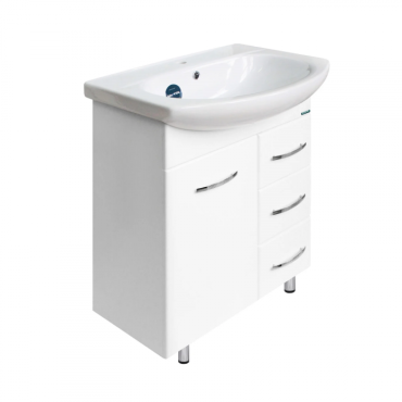 Тумба с раковиной Sanita SET_Лагуна-3/Лагуна-65 белый Тумба с раковиной Sanita SET_Лагуна-3/Лагуна-65 белый