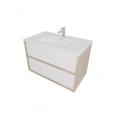 Тумба с раковиной AQUATEK Либра 80 AQ66080-DO-MW белый матовый/дуб давос