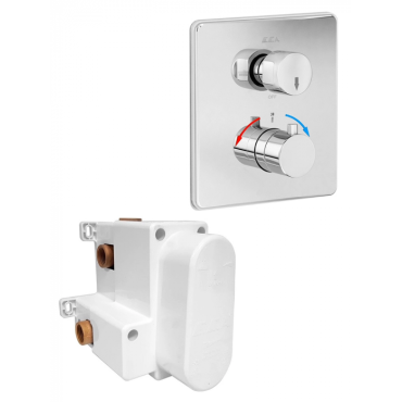 Термостат для ванны со скрытой частью E.C.A. 102167215EX-KDE+102166204EX хром