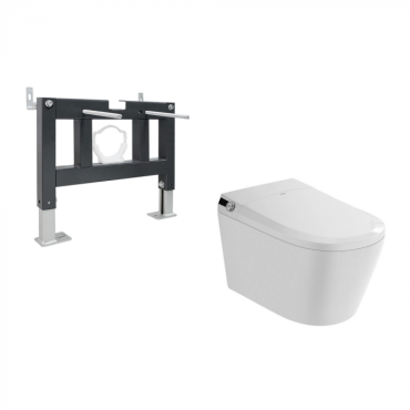 Комплект Abber AC1119S-AC0101P (подвесной электронный унитаз-биде Bequem AC1119S с инсталляцией AC0101P)