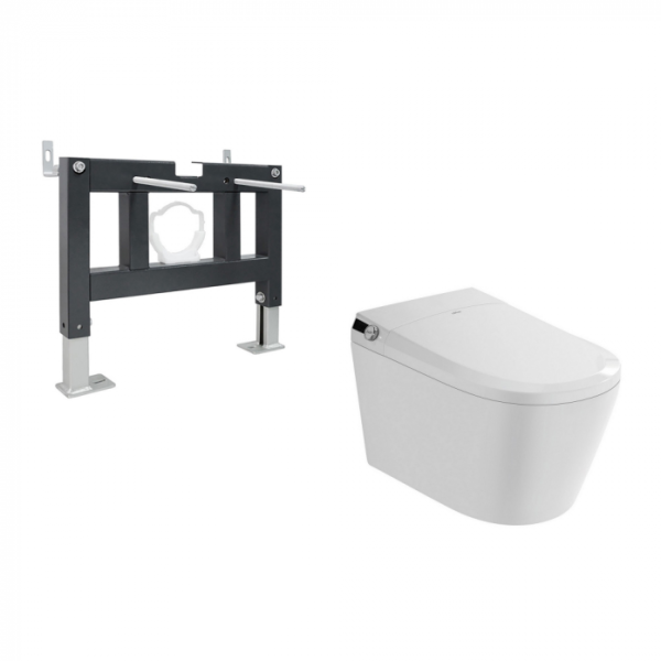 Комплект Abber AC1119S-AC0101P (подвесной электронный унитаз-биде Bequem AC1119S с инсталляцией AC0101P)