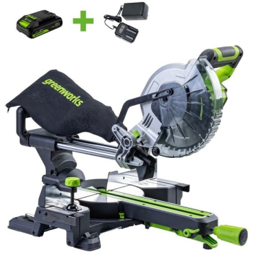 Пила торцовочная GreenWorks GD24MS216 1501707UA