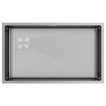 Кухонная мойка Paulmark Мойка нерж. сталь NEXT-SKEW 74-L UNI, PM887444-L-BS, брашированная нерж.сталь, 740х440мм, Paulmark
