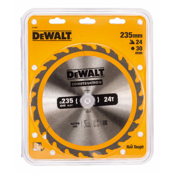 Пильный диск по дереву DeWalt Ф235/30 24 ATB +5°DT1954-QZ