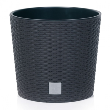 Кашпо для цветов Prosperplast RATO ROUND DRTUS400L-S433 антрацит 2 предмета 35 и 37,65л