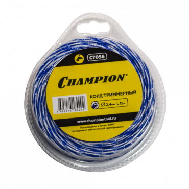Корд триммерный Champion Sky-cutter 2.4мм* 15м (витой квадрат) C7056 Корд триммерный Champion Sky-cutter 2.4мм* 15м (витой квадрат) C7056