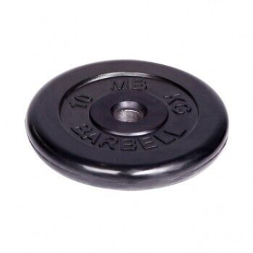 Диск обрезиненный MB Barbell d 51 мм чёрный 10,0 кг Диск обрезиненный MB Barbell d 51 мм чёрный 10,0 кг