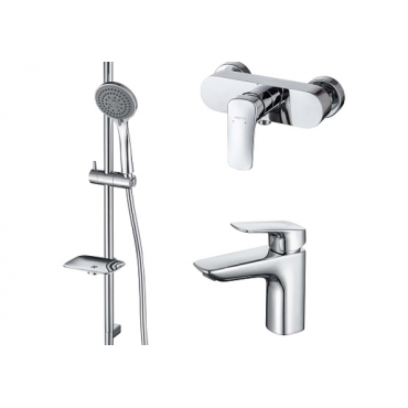 Комплект смесителей AQUATEK Вега AQ1031CR хром (AQ1010CR+AQ1060CR+AQ2011CR)