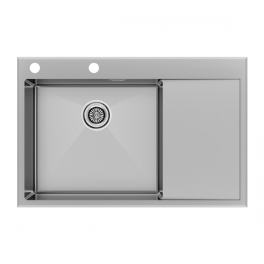 Кухонная мойка Paulmark KRONER-EDGE 78F брашированная нержавеющая сталь, левая PM777851-BSL