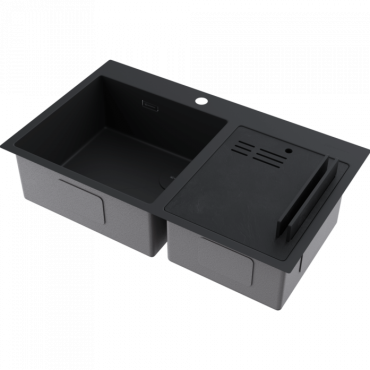 Мойка Omoikiri Akisame 86-2-GB Side графит 4997047